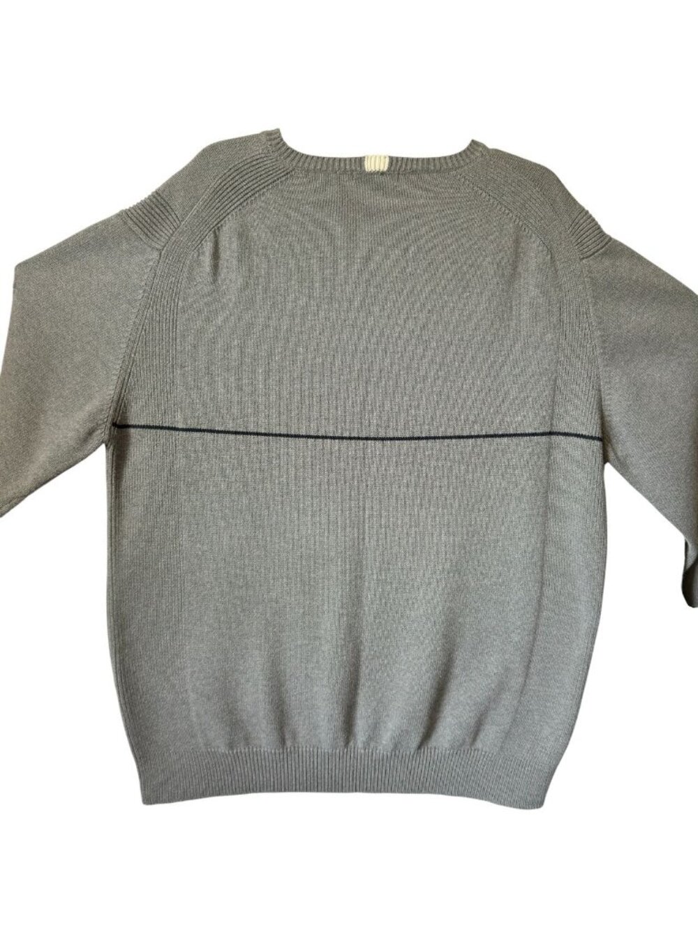Vintage Nautica Mens XXL Sweater Crew Neck Pullover Gray Logo Cotton Horizontal - Picture 5 of 16